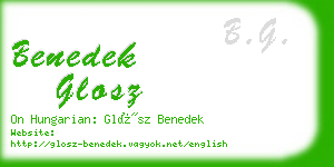 benedek glosz business card